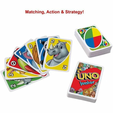 UNO Junior Card Game For Kids With Simple Rules & Animal Matching For 2-4 Player - Alternate-Image2