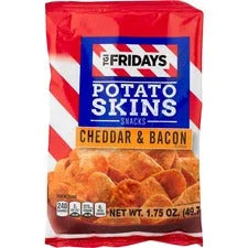 Utz TGI Fridays Cheddar/Bacon Snack Chips - Trans Fat Free Cholesterol-free Gluten-free - 1.75 oz - 55/Carton - Snacks
