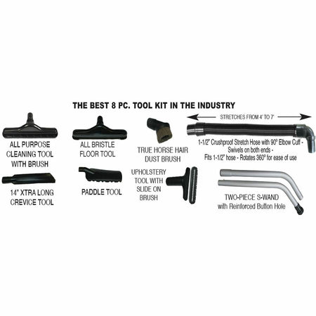 V.A.C. Perfect Backpack Vacuum - 2.50 gal - Bagged - 50 ft Cable Length - 7 Hose - HEPA - Black - Cleaners & Accessories