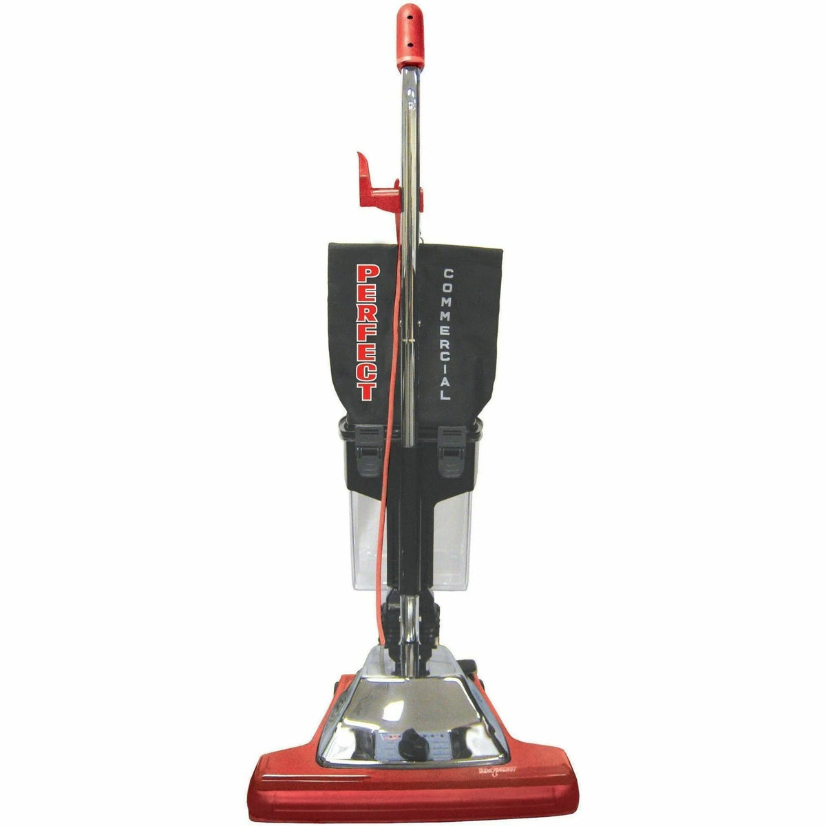 V.A.C. Upright Dirt Cup Vacuum - 870 W Motor - Bagged - 16’’ Cleaning Width - Carpet - 50 ft Cable Length - Black Red