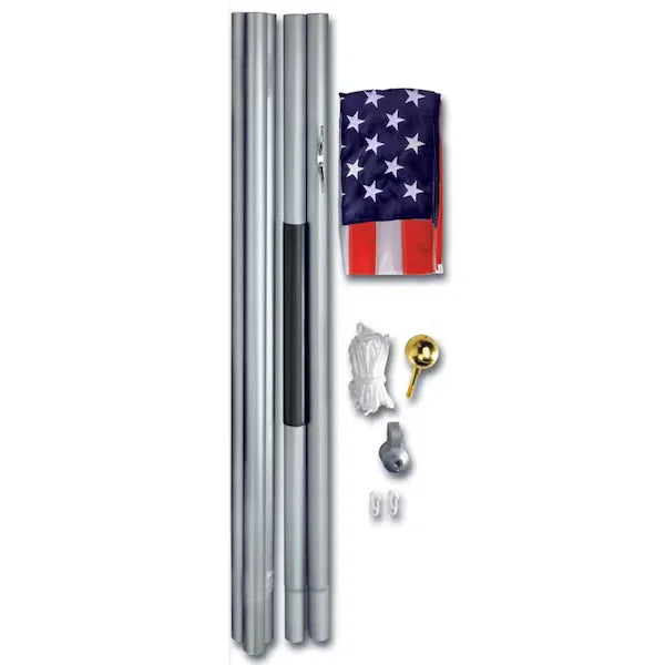 Valley Forge American Flag Kit includes 3’ x 5’ embroidered nylon flag and 20’ pole