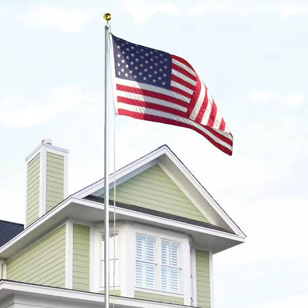 Valley Forge American Flag Kit includes 3’ x 5’ embroidered nylon flag and 20’ pole