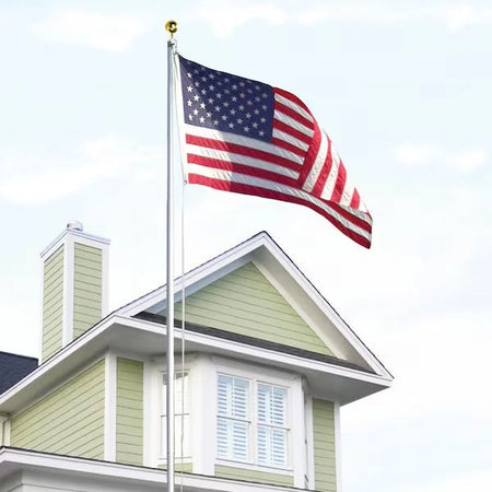 Valley Forge American Flag Kit includes 3’ x 5’ embroidered nylon flag and 20’ pole