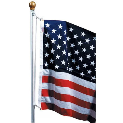 Valley Forge American Flag Kit includes 3’ x 5’ polycotton printed flag and 18’ pole