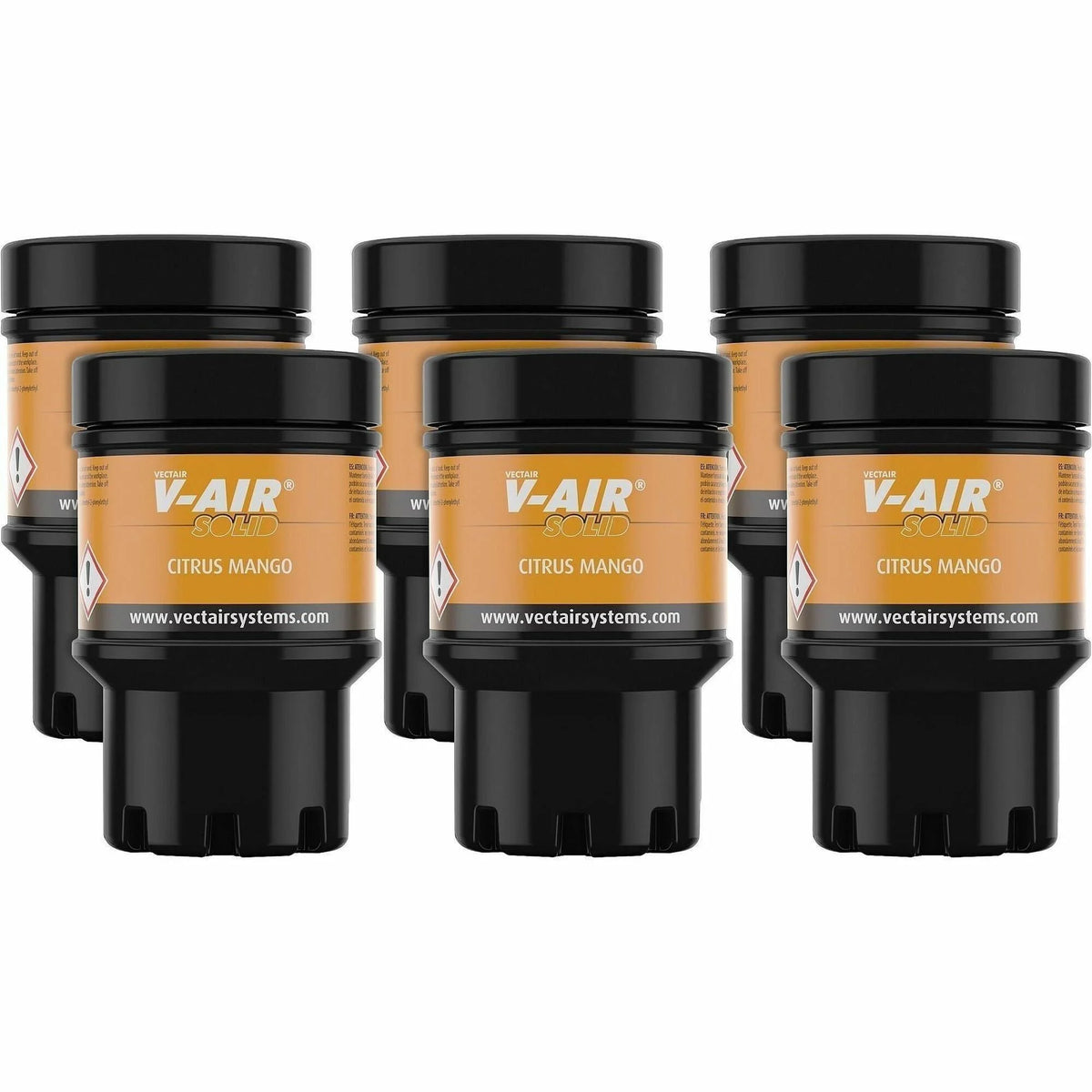 Vectair Systems V-Air MVP Dispenser Refill - Citrus Mango Spray - Odor Neutralizer - 60 Day - 6/Carton - Air Fresheners