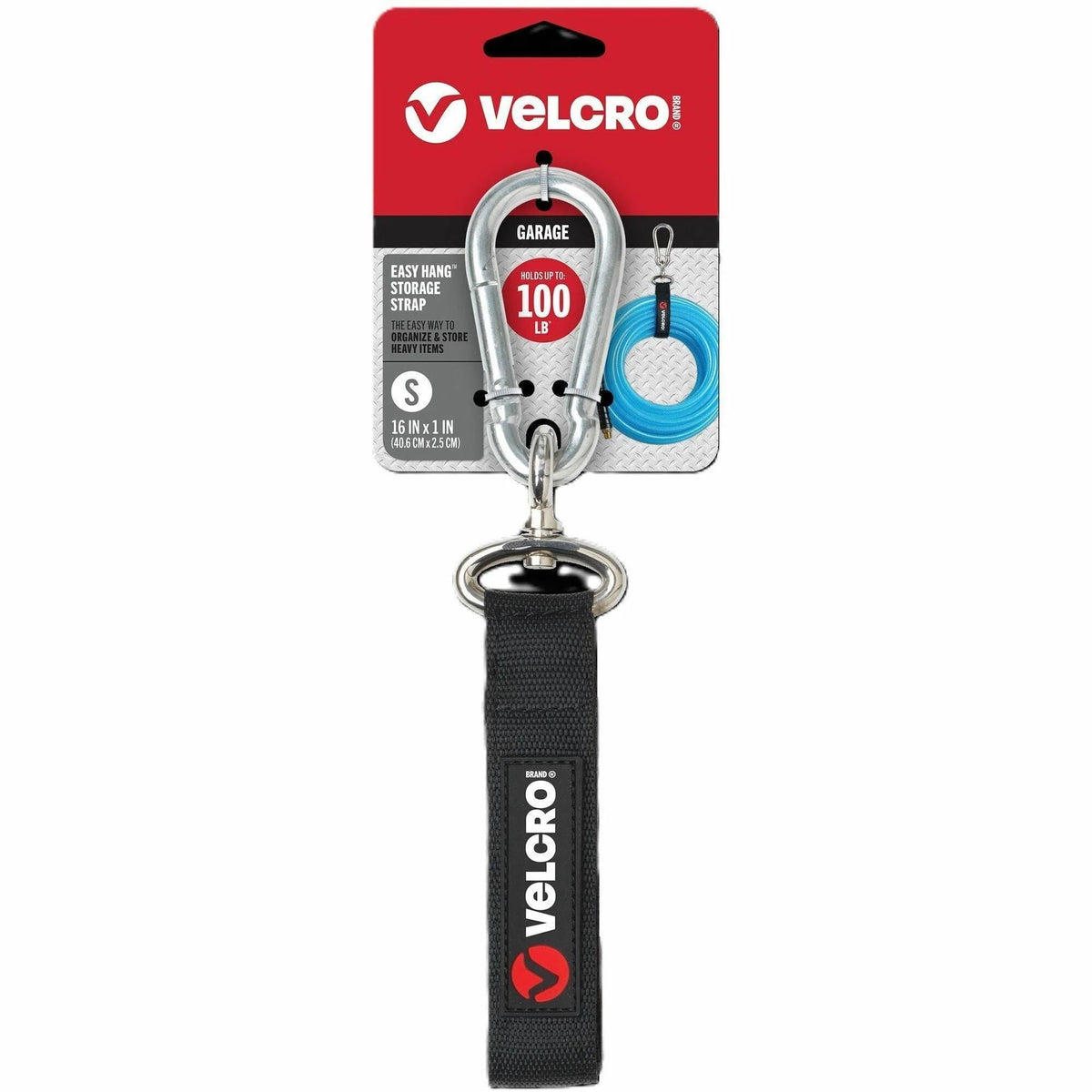 VELCRO Heavy-Duty Storage Strap 100 lb Load Capacity Black 1 Each Adjustable 10.3’’ Height x 3.5’’ Width 1’’ Length
