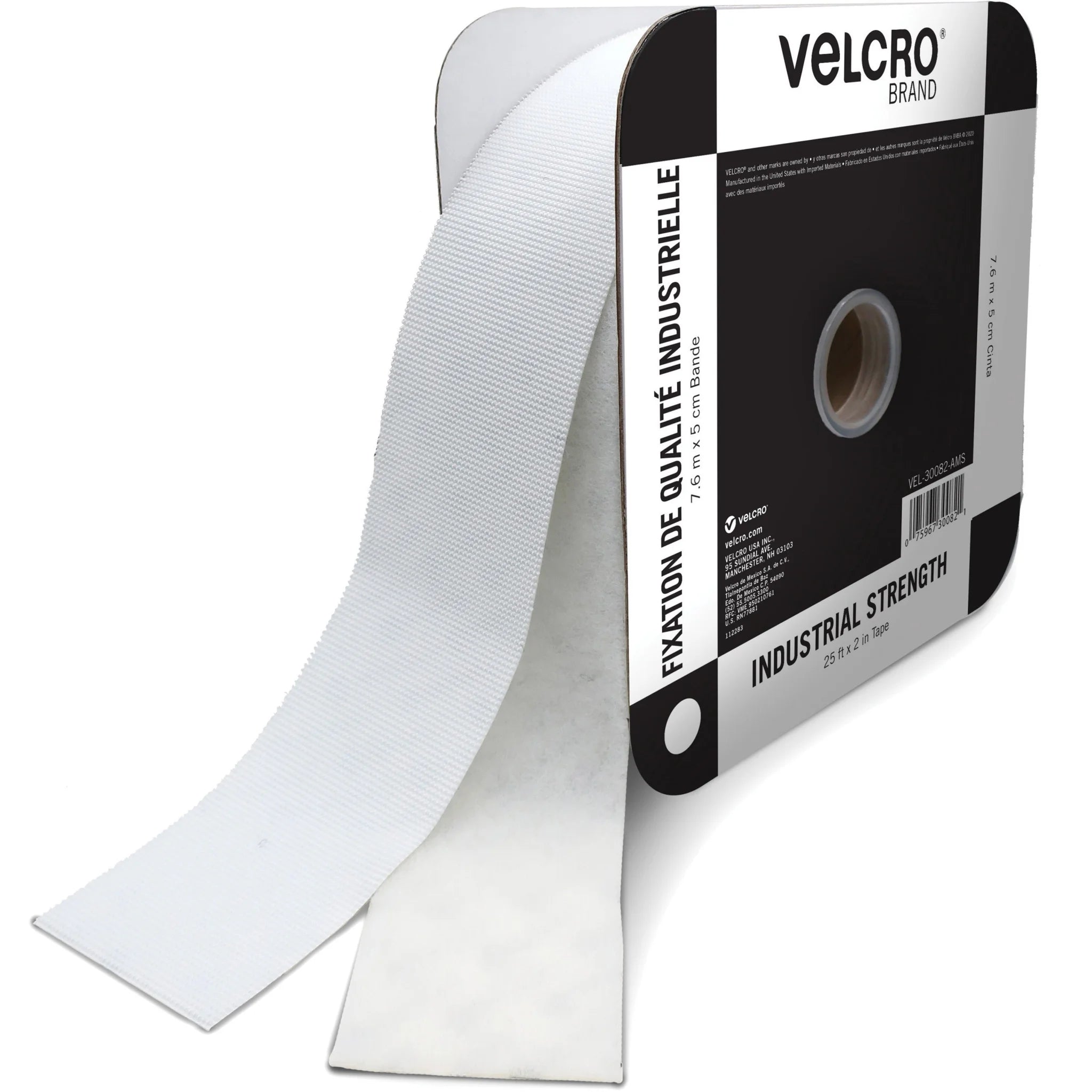 VELCRO® Industrial Fastener Tape - 25 ft x 2’’ - White - 1 Roll - Hook & Loop