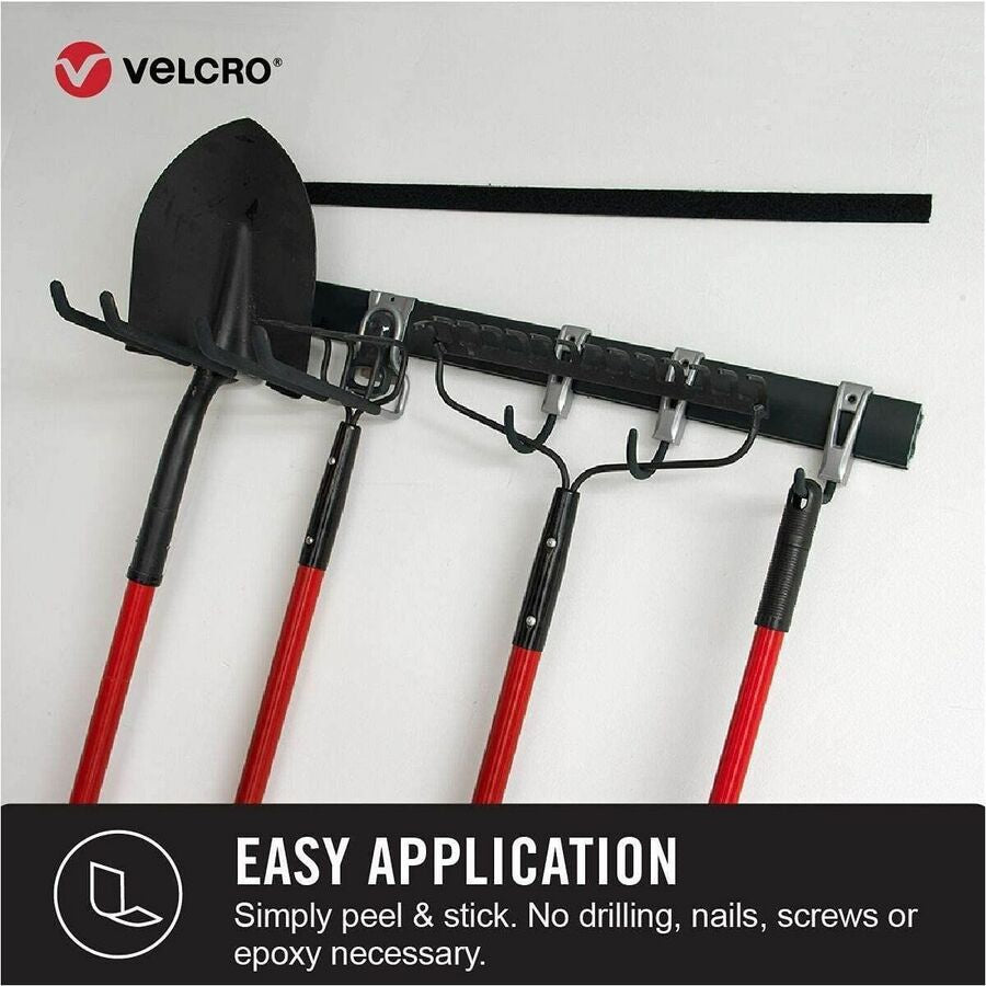 VELCRO® Industrial Strength 4ft x 2in Roll Black - 4 ft Length 2’’ Width - Plastic - Water Resistant Long Lasting