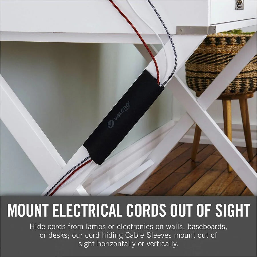 VELCRO® Mountable Cable Sleeves: Black 12’’ Length 2-Pack - Electronic Accessories