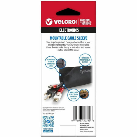 VELCRO® Mountable Cable Sleeves - Black - 36’’ Length - Audio/Video Cables & Accessories