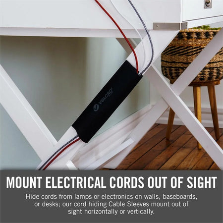 VELCRO® Mountable Cable Sleeves - Black - 36’’ Length - Audio/Video Cables & Accessories