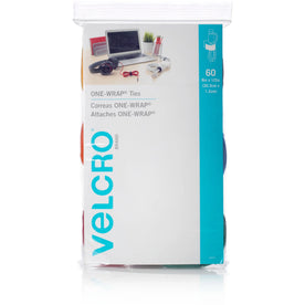 VELCRO® One Wrap Cable Ties: Assorted 8’’ Length - 60 Pack - Audio/Video Cables & Accessories