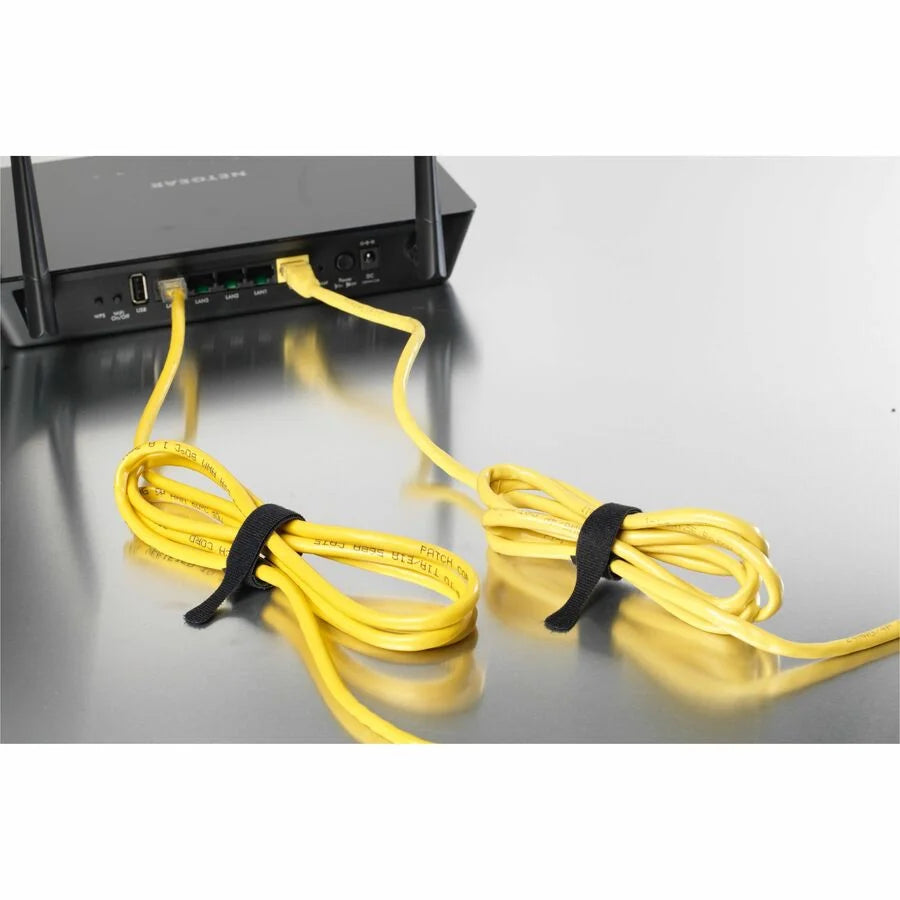 VELCRO® ONE-WRAP Thin Ties 8in x 1/2in - Cable Tie Pack - Black & Gray - Audio/Video Cables Accessories