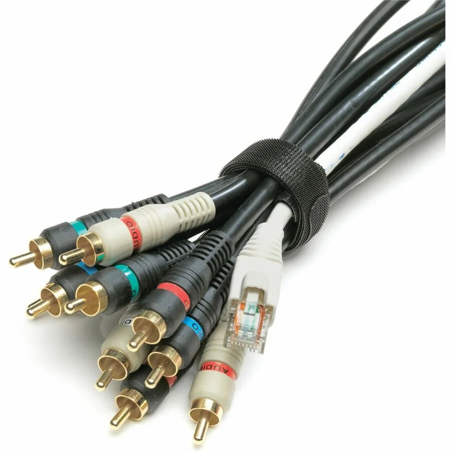 VELCRO® ONE-WRAP Thin Ties 8in x 1/2in - Cable Tie Pack - Black & Gray - Audio/Video Cables Accessories