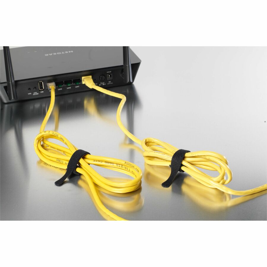 VELCRO&reg; ONE-WRAP Thin Ties 8in x 1/2in Ties Gray & Black 50 ct - Alternate-Image3