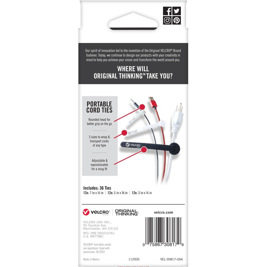 VELCRO&reg; Portable Cord Ties - Alternate-Image2