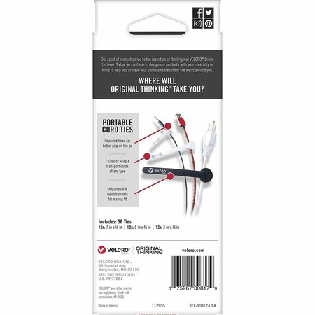 VELCRO® Portable Cord Ties: Multi Cable Tie Pack - Audio/Video Cables & Accessories