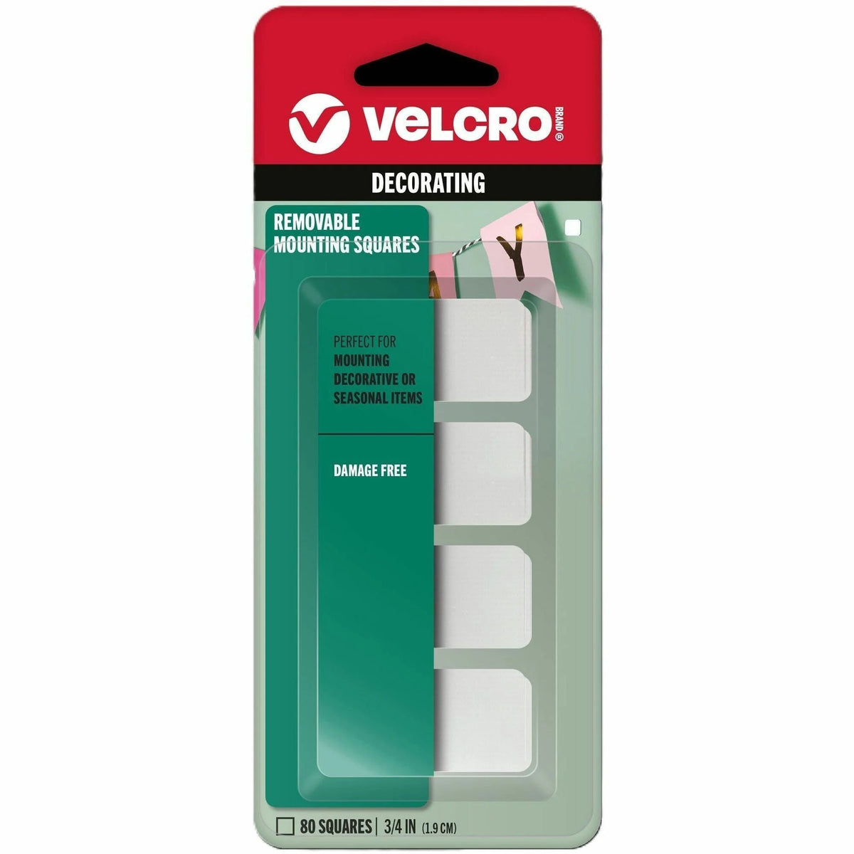 VELCRO® Removable Mounting Tape - White - 0.75’’ x - 80 Pack - & Putty