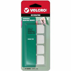 VELCRO® Removable Mounting Tape - 0.75’’ Length x Width - White - 80 / Pack - & Putty