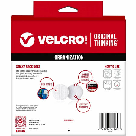 VELCRO® Sticky Back 3/4in Circles White - 200 ct - For Various Surfaces - Hook & Loop