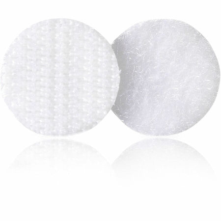 VELCRO® Sticky Back 5/8in Circles White 75 Ct - 0.59’’ Length x Width 0.63’’ Diameter - Adhesive Backing - Hook & Loop