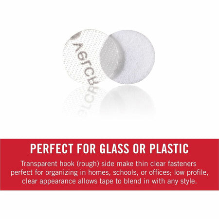 VELCRO® Thin Clear Fasteners 5/8in Circles 75 ct - 0.63’’ Diameter - Water Resistant - Hook & Loop