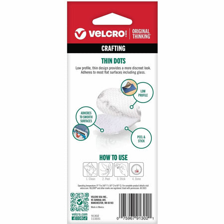 VELCRO® Thin Clear Fasteners 5/8in Circles 75 ct - 0.63’’ Diameter - Water Resistant - Hook & Loop