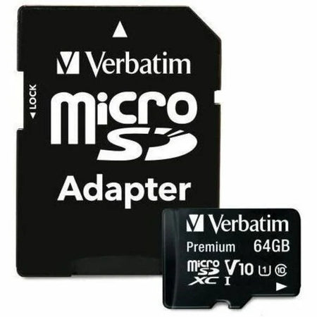 Verbatim 64GB microSDXC - Class 10/UHS-I (U1) V10 - TAA Compliant - Memory & USB Drives