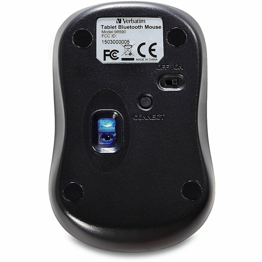 Verbatim Bluetooth Wireless Tablet Multi-Trac Blue LED Mouse - Graphite - Rear