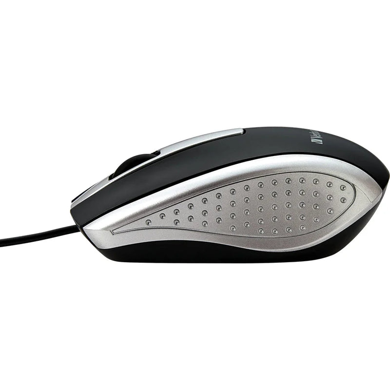 Verbatim Corded Notebook Optical Mouse - White & Silver - USB Type A - Keyboards Mice