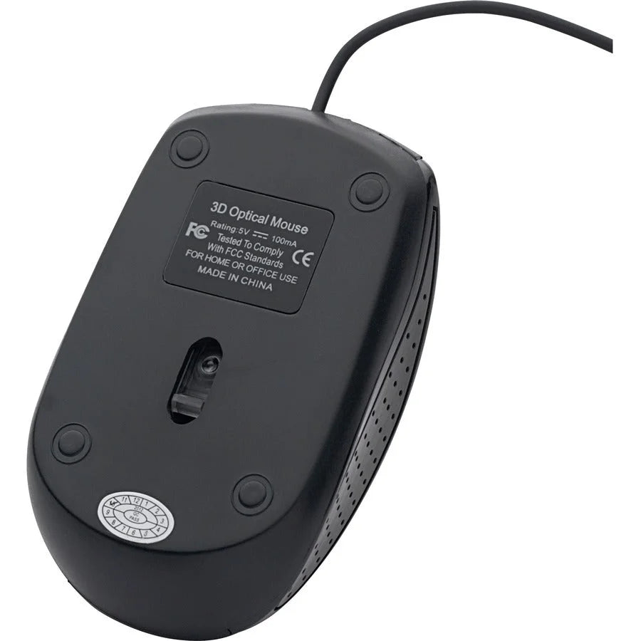 Verbatim Corded Optical Mouse - Black Scroll Wheel - Keyboards & Mice