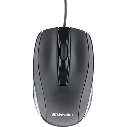 Verbatim Corded Optical Mouse - Black Scroll Wheel - Keyboards & Mice