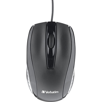 Verbatim Corded Optical Mouse - Black Scroll Wheel - Keyboards & Mice