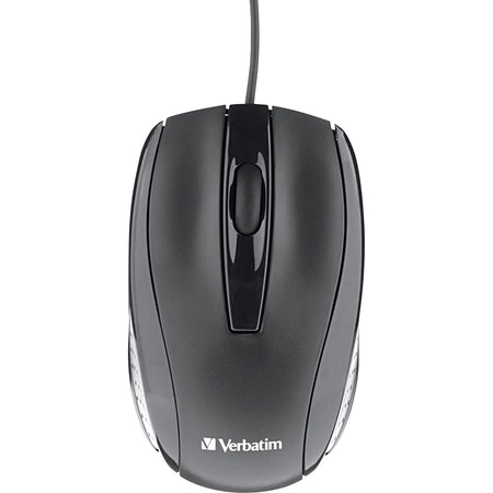 Verbatim Corded Optical Mouse - Black Scroll Wheel - Keyboards & Mice