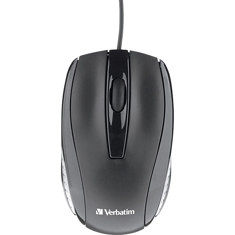 Verbatim Corded Optical Mouse - Black Scroll Wheel - Keyboards & Mice