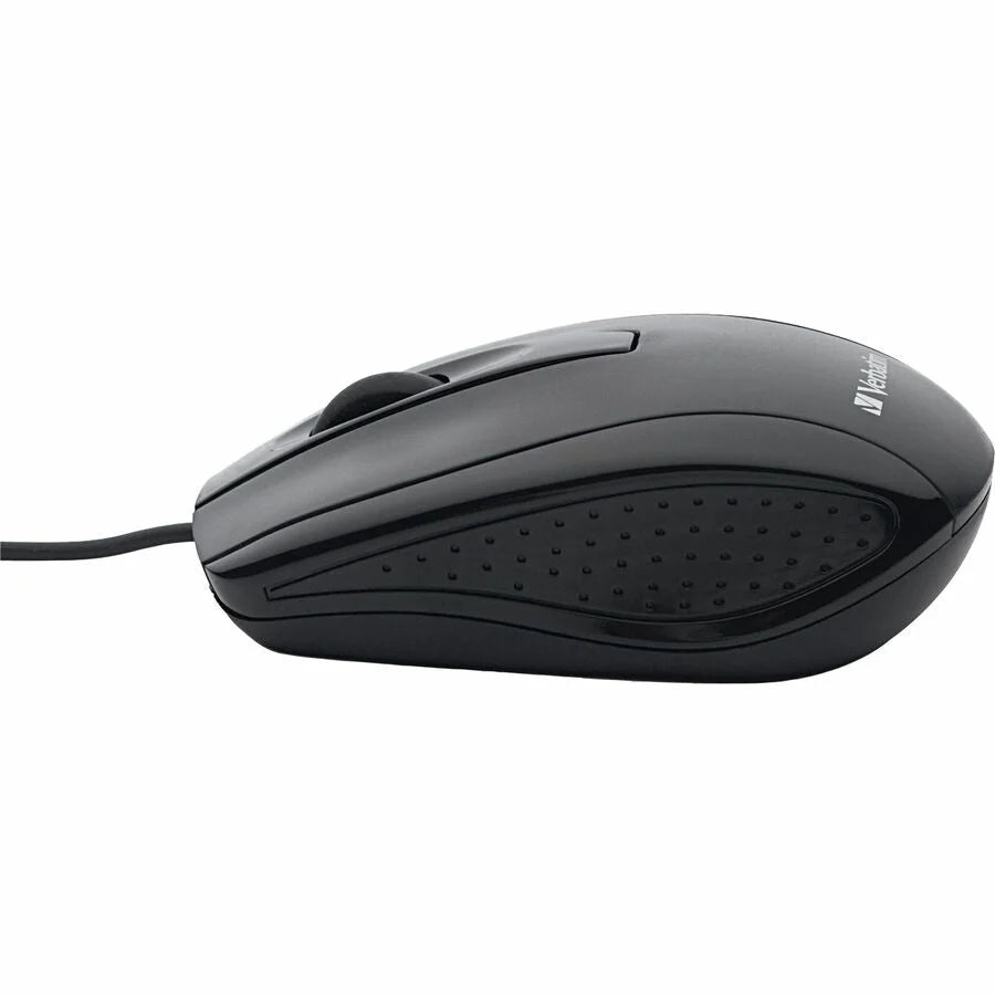 Verbatim Corded Optical Mouse - Black Scroll Wheel - Keyboards & Mice