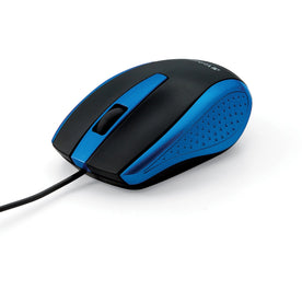 Verbatim Corded Optical Mouse: Blue USB Type A Scroll Wheel - Keyboards & Mice