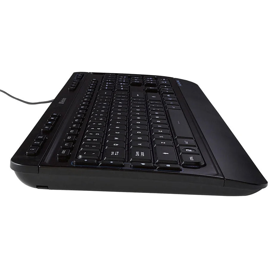 Verbatim Illuminated Wired Keyboard - USB Type A Interface - Media Player Hot Key - Black - Keyboards & Mice