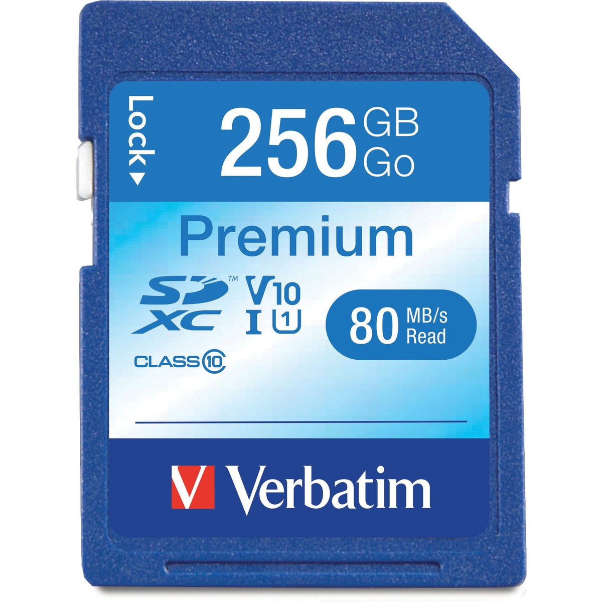 Verbatim Premium 256 GB Class 10/UHS-I (U1) SDXC - 1 Each - TAA Compliant - 2000
