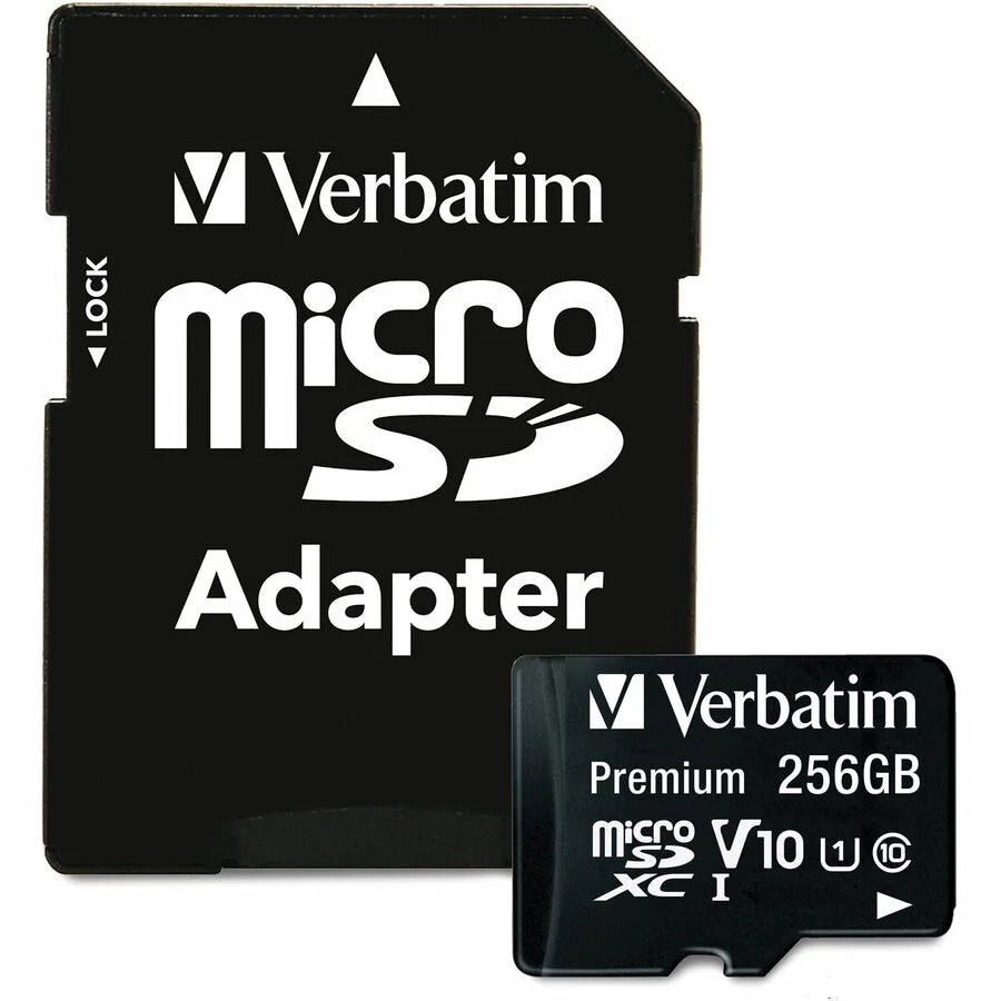 Verbatim Premium 256GB microSDXC - 100 MB/s Read - Lifetime Warranty - Memory & USB Drives