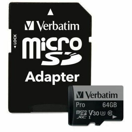 Verbatim Pro 64 GB Class 10/UHS-I (U3) microSDXC - 1 - TAA Compliant - Alternate-Image1