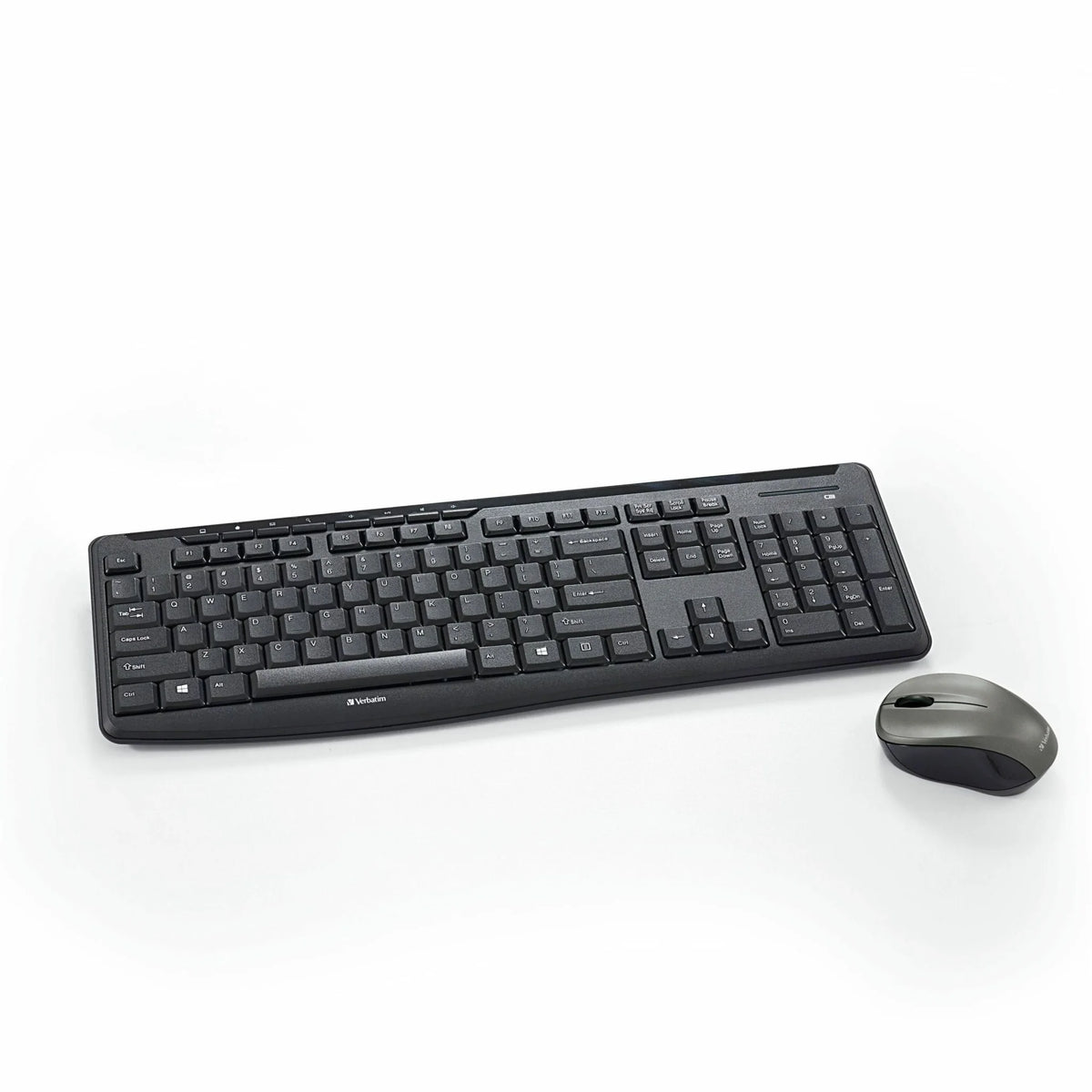 Verbatim Silent Wireless Mouse and Keyboard Set - Black with Blue LED - Keyboards & Mice