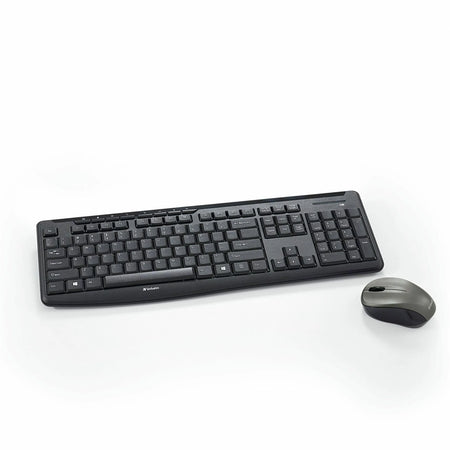Verbatim Silent Wireless Mouse and Keyboard Set - Black with Blue LED - Keyboards & Mice