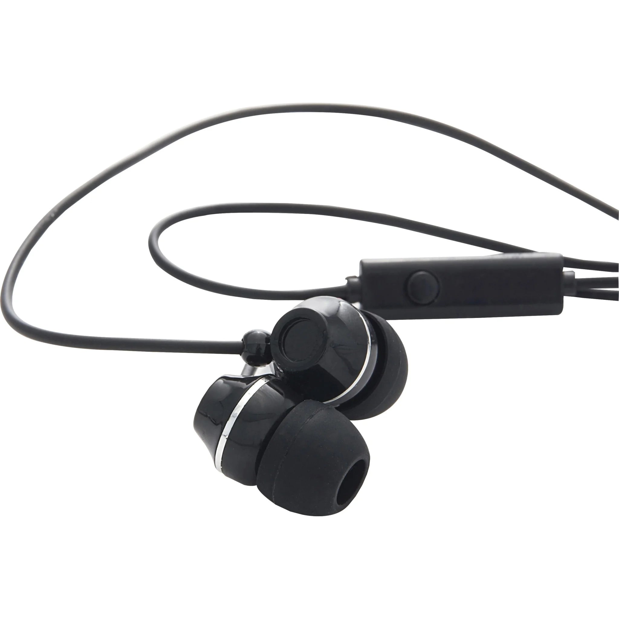Verbatim Stereo Earphones with Microphone - Wired Earbuds in Black - Headphones
