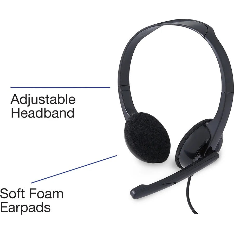 Verbatim Stereo Headset with Microphone - Wired Binaural Headphones