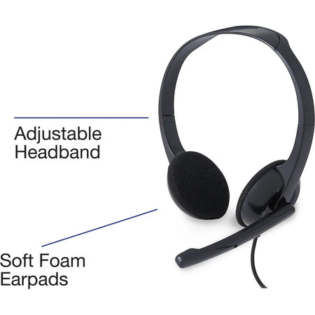Verbatim Stereo Headset with Microphone - Wired Binaural Headphones