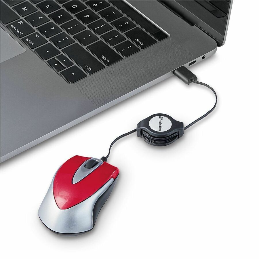 Verbatim USB-C Mini Optical Travel Mouse-Red - Alternate-Image1