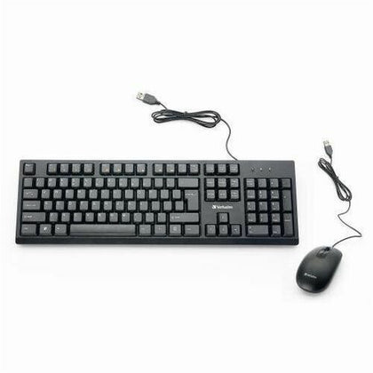Verbatim Wired Keyboard and Mouse Set - USB Cable 1000 dpi Multimedia Hot Key - Compatible with Linux Windows Mac OS