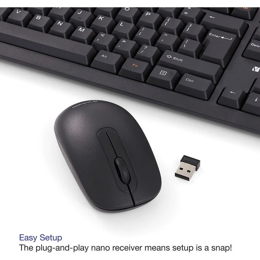 Verbatim Wireless Keyboard And Mouse Combo - Bluetooth 2.4GHz - Multimedia Hot Keys - Keyboards & Mice