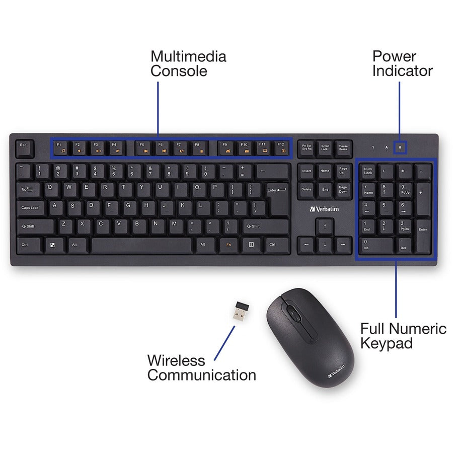 Verbatim Wireless Keyboard and Mouse Combo - Alternate-Image6